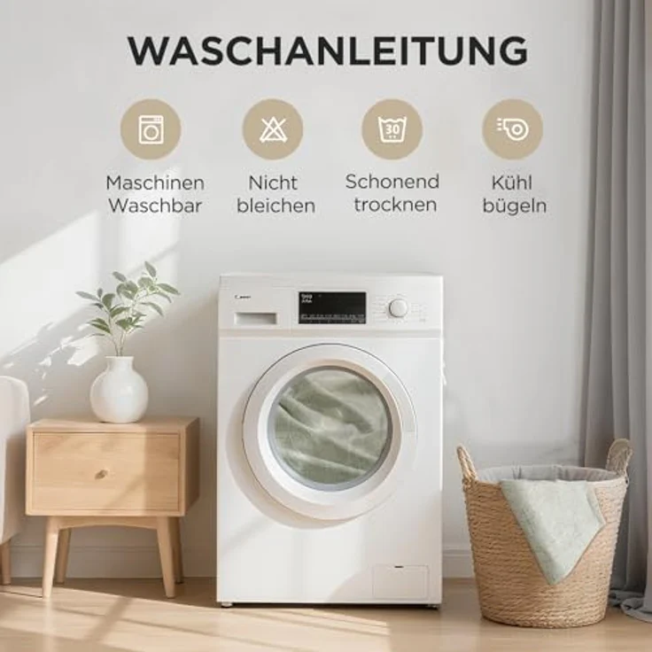 Joydeco 100% Verdunkelungsvorhänge Leinen Gardinen mit Kräuselband 2er Set H183xB117cm Hellbeige, Thermovorhang Kälteschutz Blickdicht Schallschutz Ideal für Wohnzimmer passt zu Schienensystemen – Bild 12