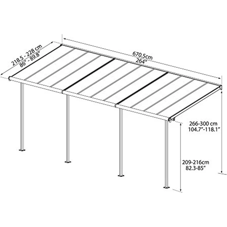 Palram - Canopia Aluminium Terrassenüberdachung – Bild 7