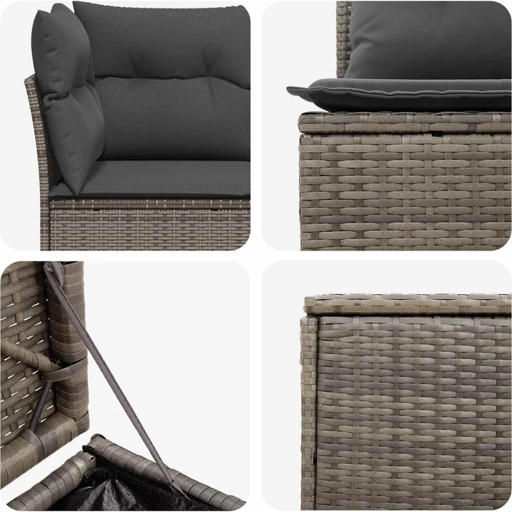 vidaXL Sofa Set 5 stk. Grau und Dunkelgrau 179 x 179 x 85 cm 3447840 – Bild 7