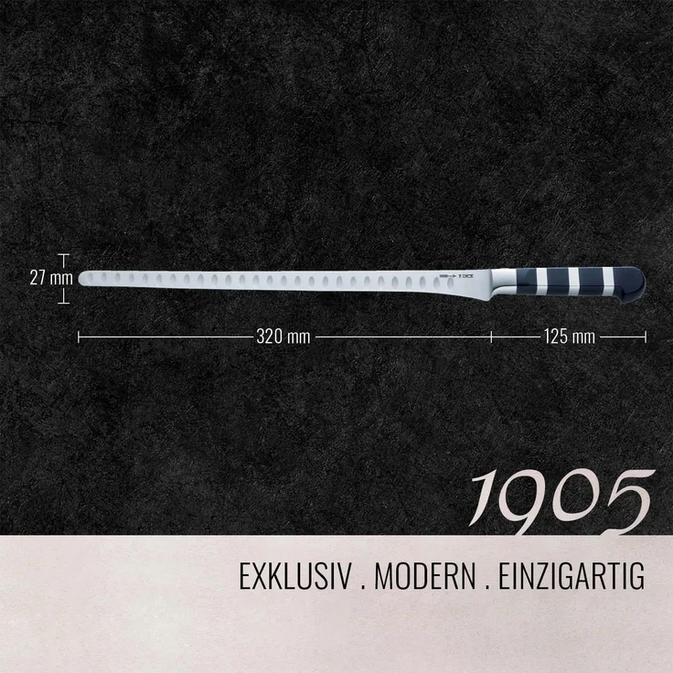 F. DICK Lachsmesser 1905 Küchenmesser Klinge 32 cm Messer X50CrMoV15 Stahl – Bild 2