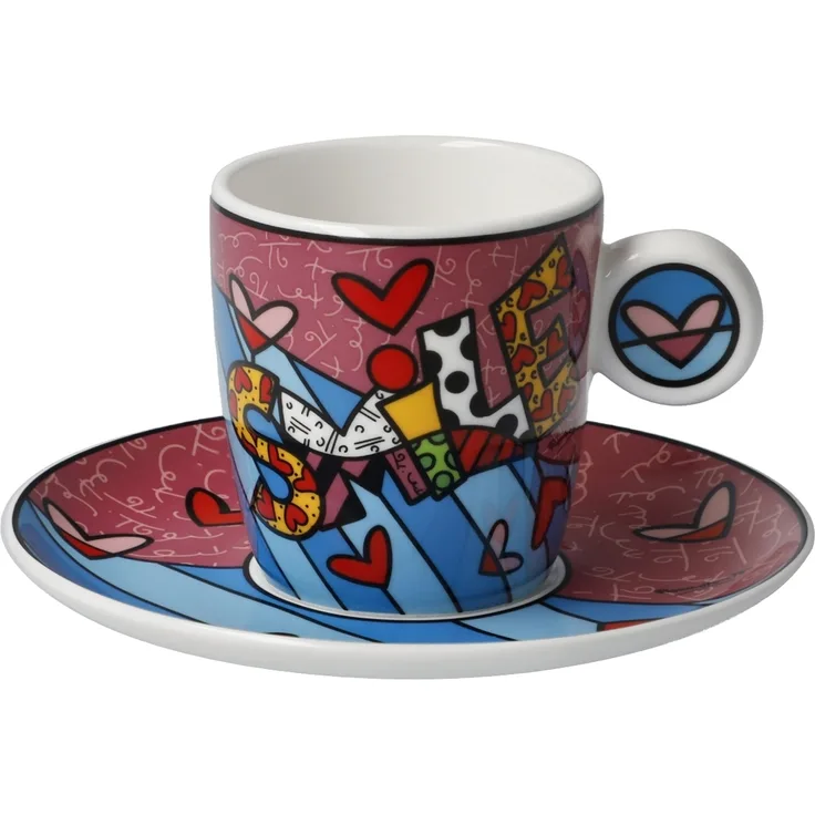 Goebel Espressotasse Romero Britto - Smile, Tasse, Becher, Fine Bone China, Bunt, 100 ml, 66452851
