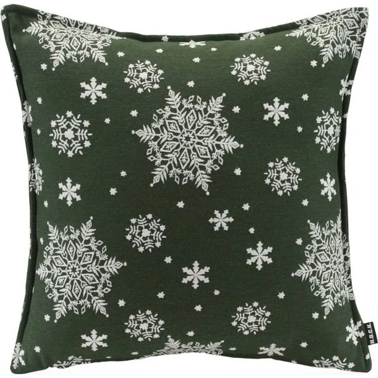 H.O.C.K. Dekokissen Snow Flakes, Schneeflocke, traditionell, bestickte Schneeflocken, inkl. Füllung – Bild 3