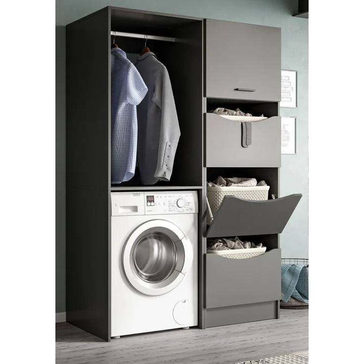 Waschmaschinenumbau Set Flexy in grau 126 x 195 cm – Bild 4