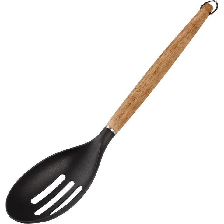 Stanley Rogers Bamboo Servierlöffel mit Schlitzen, 1 Stück, Kunststoff, braun schwarz, 33cm