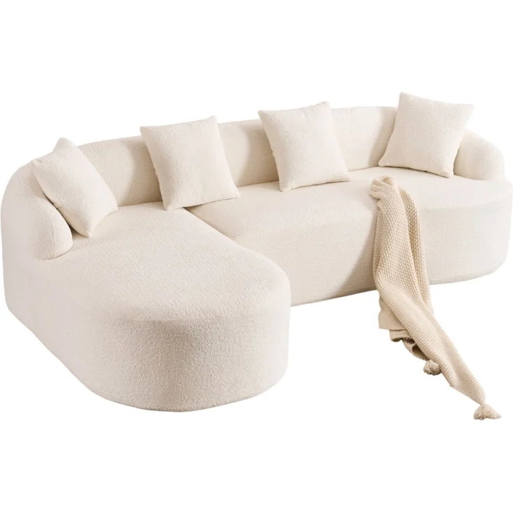 3-Sitzer-Sofa 243x150x67 cm mit geschwungener Form und Chenille-Bezug – Bild 3