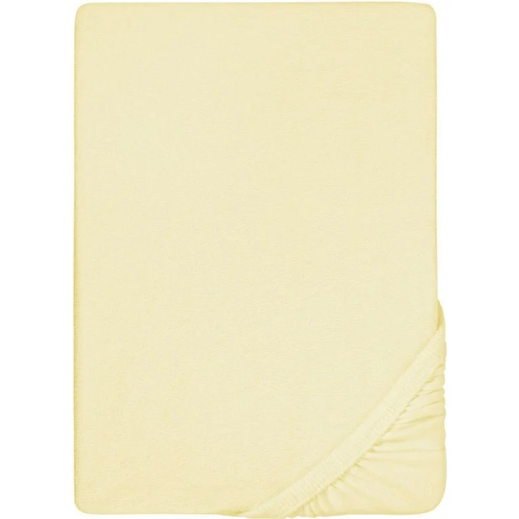 biberna Frottee-Stretch-Spannbetttuch 0012344, gelb, 1x 180x200 cm - 200x200 cm – Bild 2