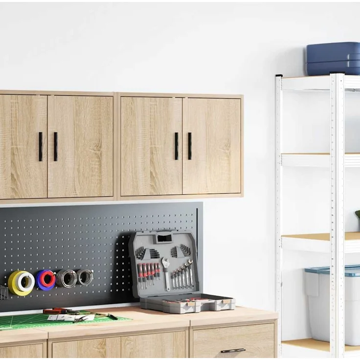 vidaXL Garagen-Wandschrank Sonoma-Eiche Holzwerkstoff 860647 – Bild 2