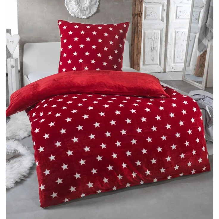 Malika Wendebettwäsche 135x200 + 80x80 cm Cashmere Touch Sterne Bettwäsche, atmungsaktiv, Mikrofaser, 2 teilig, Für Allergiker geeignet, pflegeleicht, angenehm weicher Stoff – Bild 5
