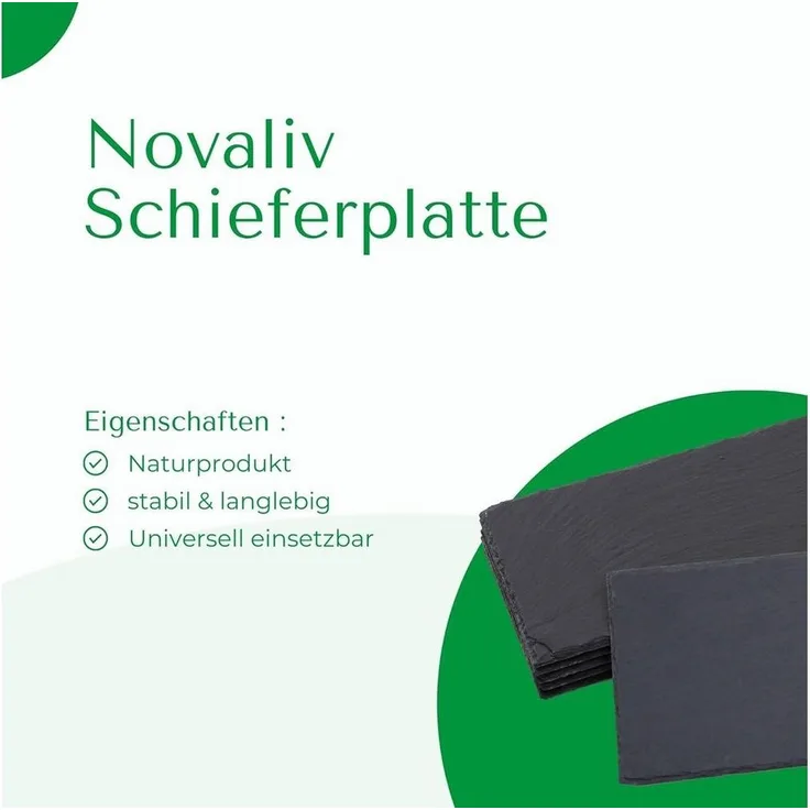 Novaliv Servierplatte 4041041692379-2xStuck, (1-tlg), 2x Schieferplatten I rechteckig I 20x15x0,5 cm I Schiefer Platten Schi