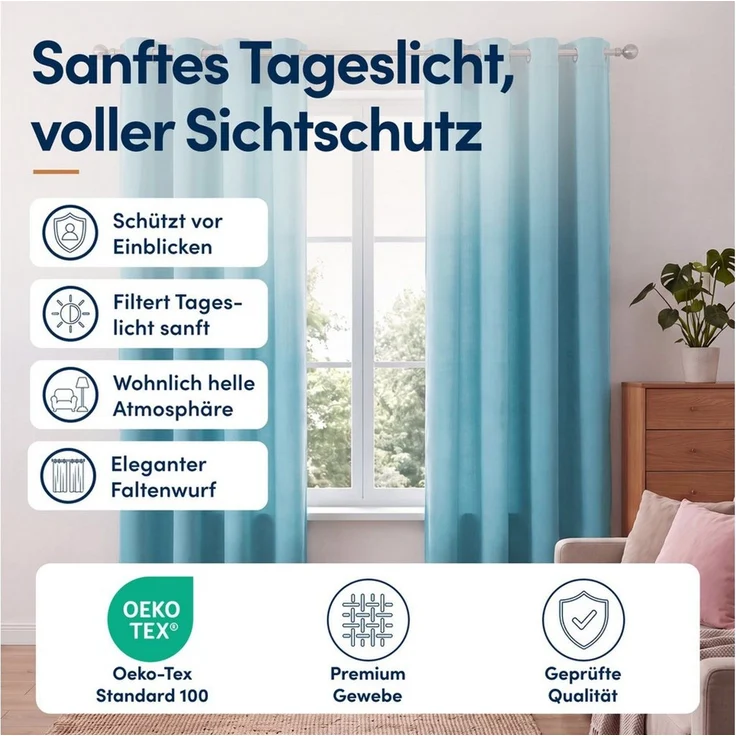 Stoffschmiede Gardine Blickdicht - Kräuselband & Ösen, Ösen – Bild 2