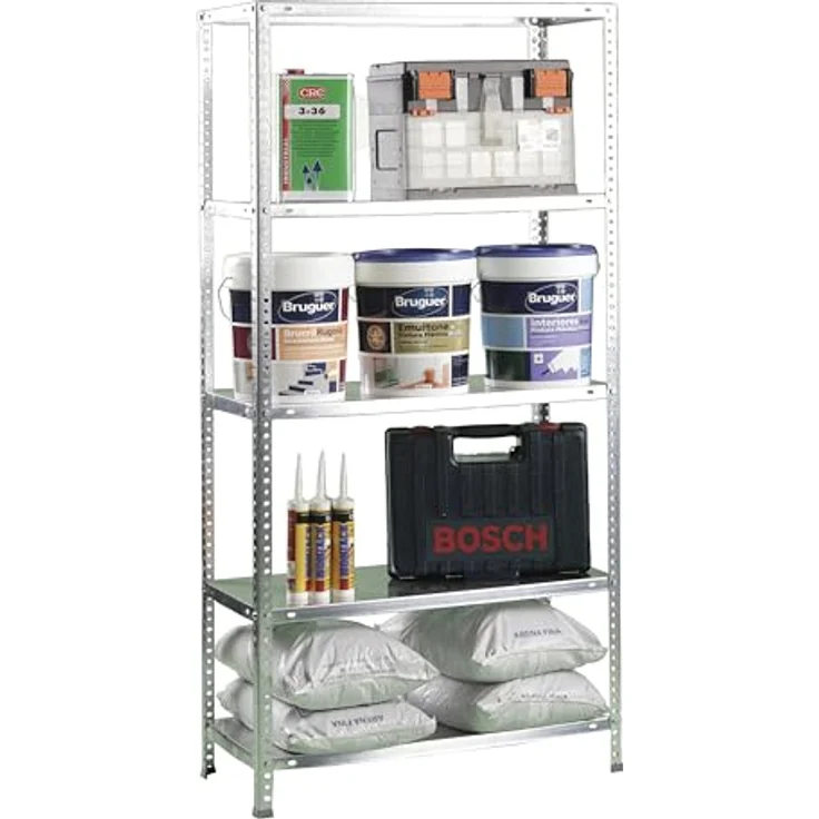 Simonrack Schwerlastregal, Lagerregal, 180 x 80 x 50 Metallregal, Kellerregal, Biegestelle 100 kg, 5 Fachböden, Galvanisiert - Comfort – Bild 8