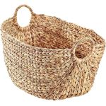 Kobolo Aufbewahrungskorb Korb aus Wasserhyazinthe mit Griffen 51x36x36cm