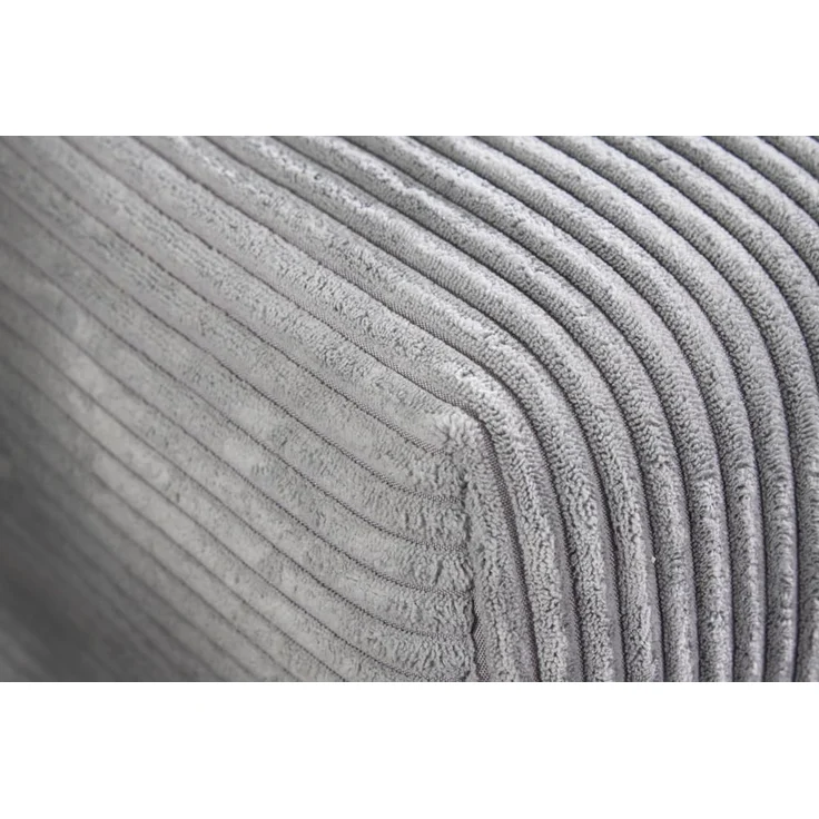riess-ambiente Ecksofa KENT 220cm hellgrau / schwarz, Einzelartikel 1 Teile, Wohnzimmer · Cord · mit Federkern · inklusive Hocker · L-Form · Modern – Bild 5