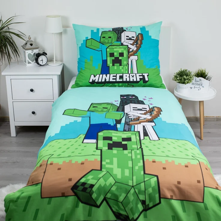 Minecraft Design Kuschelige Bettwäsche Baumwolle, 140x200 cm & 70x90 cm – Bild 2
