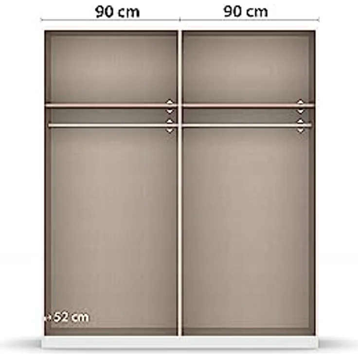 Rauch Möbel Florenz Schlafzimmer, Grau metallic, Schwarz, bestehend aus Bett mit Liegefläche 160x200 cm inklusive 2 Nachttische und Drehtürenschrank mit Spiegel BxHxT 181 x 210 x 54 cm – Bild 6