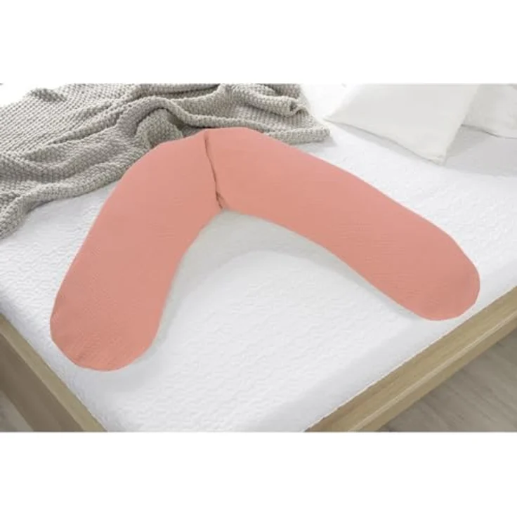 Theraline Stillkissen "Das Original", Polyester Hohlfaser, 190 cm, Feinstrick, Farbe Pfirsichrosa – Bild 4