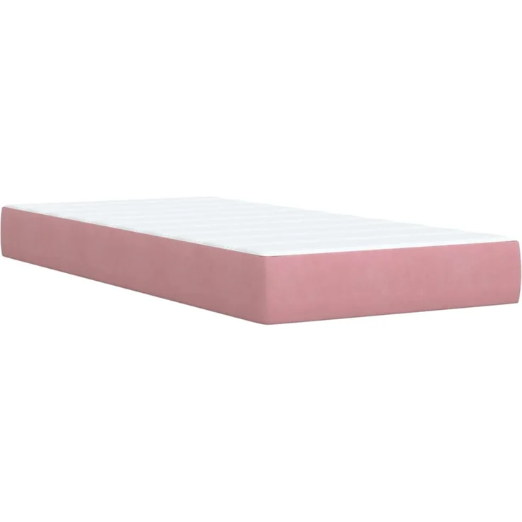 vidaXL Boxspringbett mit Matratze Rosa 100x200 cm Samt 3288533 – Bild 12