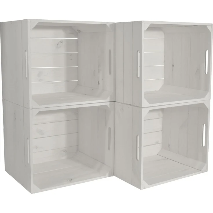 CHICCIE 4 Set Kallax Holzkiste Karl - Aufbewahrungsbox Weiß 33x38x33cm – Bild 4