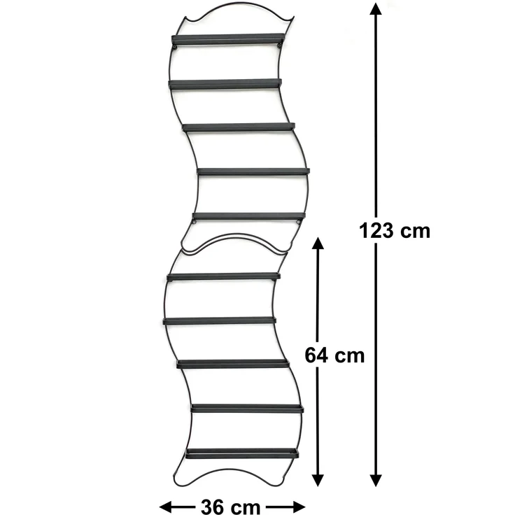 DanDiBo 2er Set Weinregal Metall Schwarz Wand erweiterbar für 10 Flaschen Lento Flaschenregal 96270 Flaschenständer Weinflaschenhalter Flaschenhalter – Bild 2
