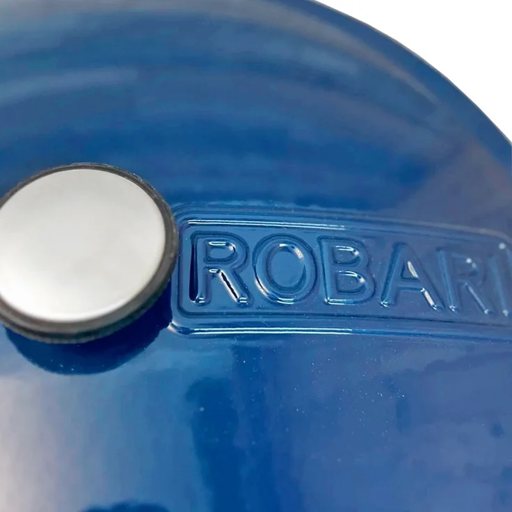 Kasan ROBARI Wok ASIA 12 Liter mit Deckel aus Gusseisen emailliert blau – Bild 7