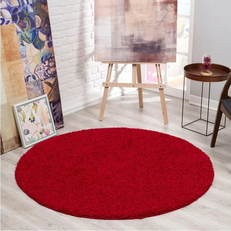 Sanat Hochflor-Teppich LOCA, rund, Höhe: 30 mm, Wohnzimmer, Langflor, Shaggy, Schlafzimmer – Bild 5