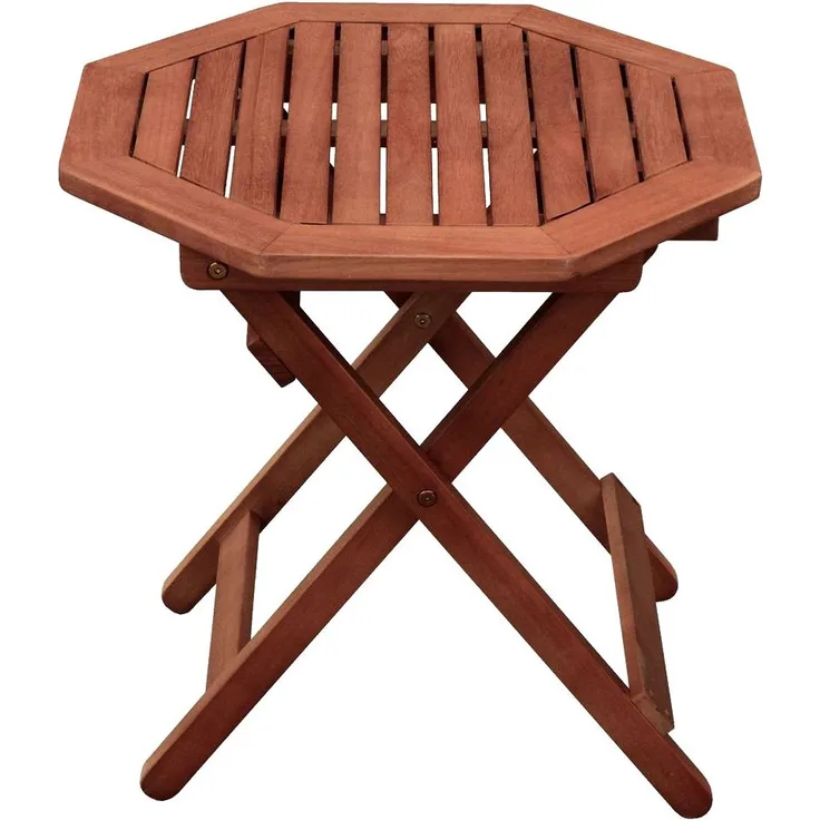 Tisch, Eukalyptus, achteckig, braun H 50 cm