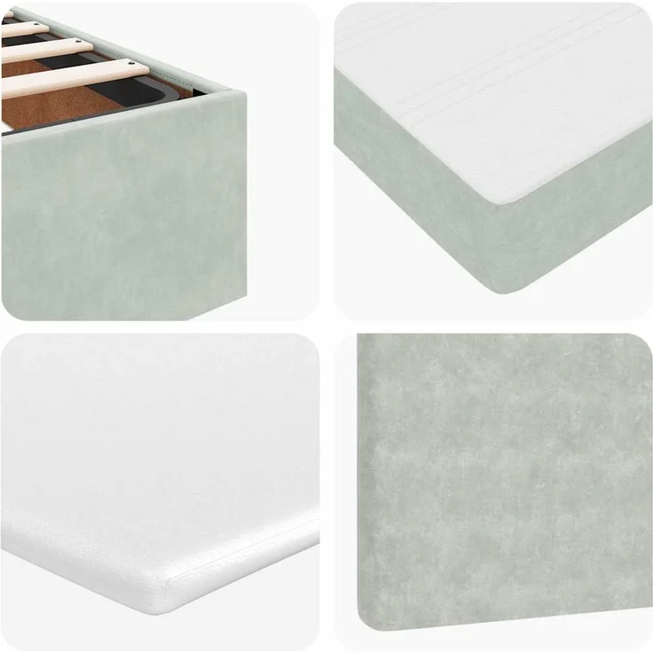 vidaXL Ottoman-Bett mit Matratze & LEDs Hellgrau 80x200 cm Samt 3312512 – Bild 12