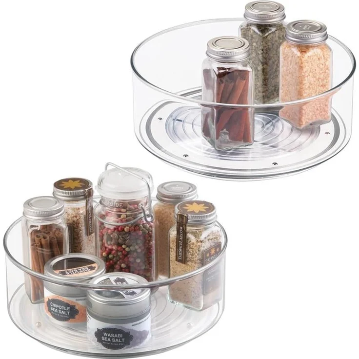 Drehteller Organizer Gewürzregal 2er Set Ordnungssystem mDesign Transparent – Bild 9