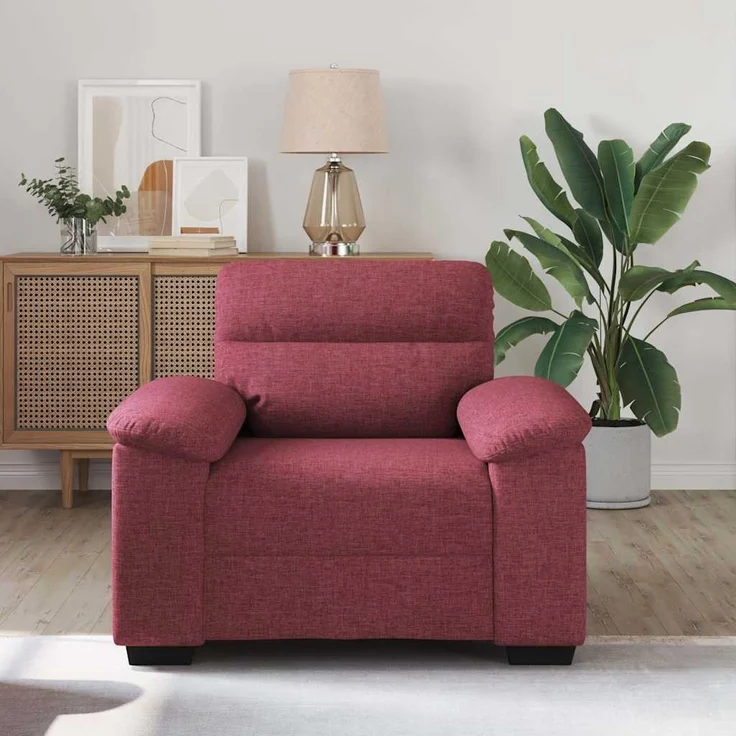 vidaXL Sessel Weinrot 100x81x84 cm Stoff 4105290 – Bild 2