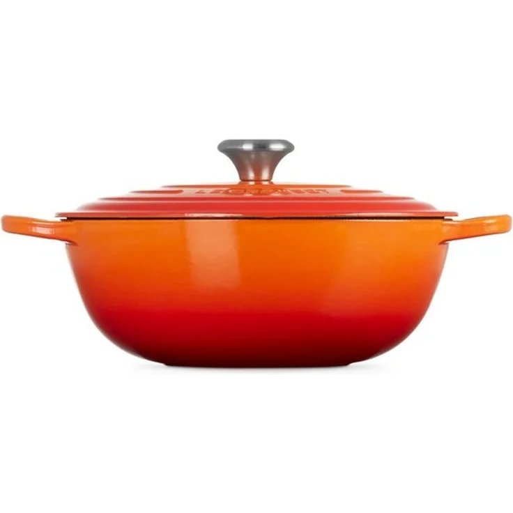 LE CREUSET Bräter Bräter La Marmite Signature rund ofenrot 28cm, Emailliertes Gusseisen – Bild 4