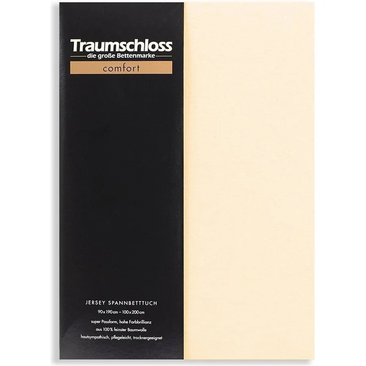 Traumschloss Spannbettlaken Comfort, Jersey, Natur, 90-100x200, 100% Baumwolle – Bild 2