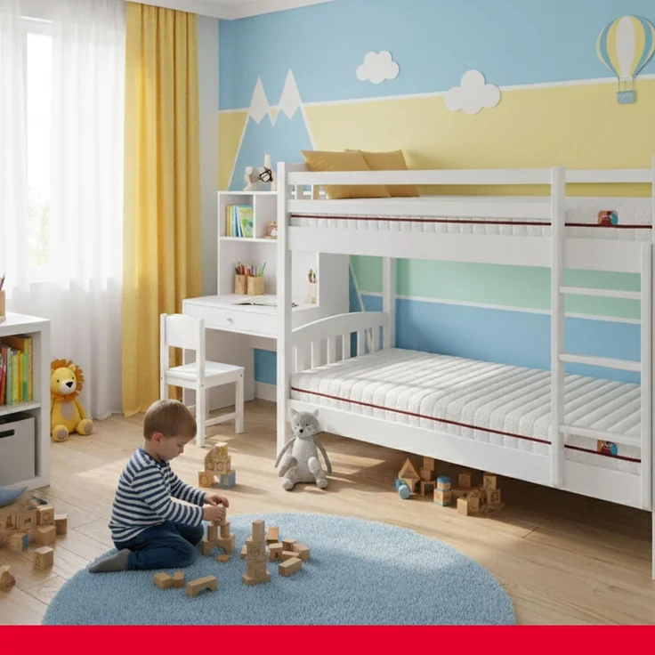 PIKOLIN - Matratze 105x190 cm für Ausziehbett, Kinderbett, Etagenbett, Jugendmatratze, HR-Schaum, extra Komfort, waschbarer Bezug, hohe Atmungsaktivität – Bild 2