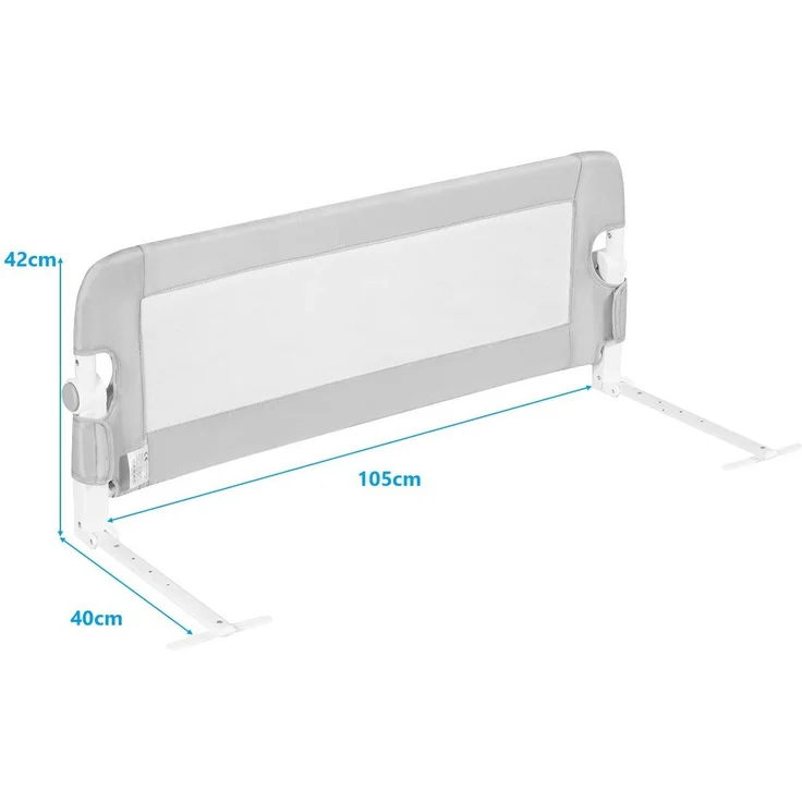 COSTWAY Rausfallschutz für das Kinderbett, Zwillingsbett, Doppelbett, Queensize- und Kingsize-Bett 105 x 42 cm/grau – Bild 4