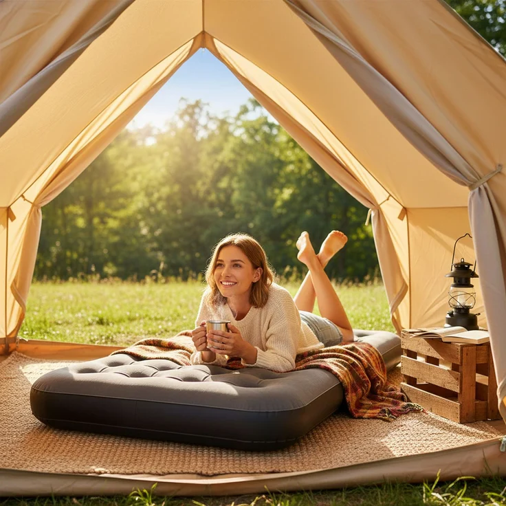 Avenli Luftmatratze Camping CloudCoil grau 191x99x22cm – Bild 3