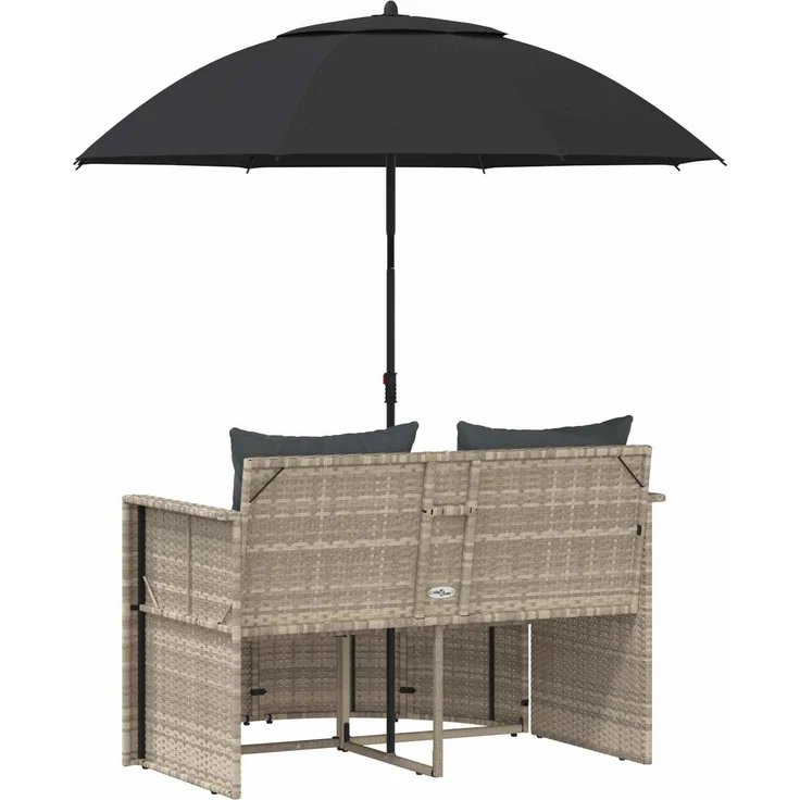 vidaXL Garten-Sofa 8 pcs Hellgrau und Dunkelgrau Poly-Rattan 42025901 – Bild 8