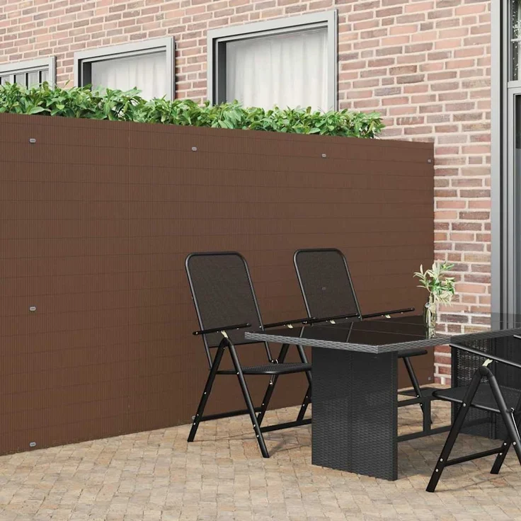 vidaXL Gartenzaun Doppelseitig Braun 1,8x3 m PVC 42002621 – Bild 1