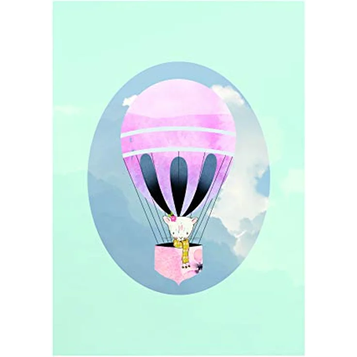 Komar Happy Balloon Green Wandbild, Poster 30x40 cm, hochwertige Druckqualität, ohne Rahmen, für Wohnzimmer und Schlafzimmer – Bild 1