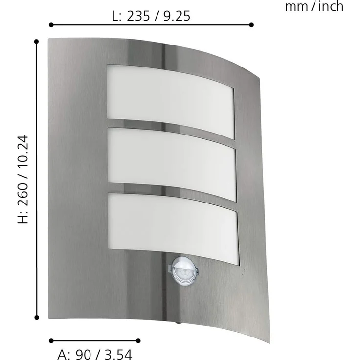 Eglo 88142 Aussen-/Wandleuchte CITY edelstahl, E27 max. 1X40W – Bild 8