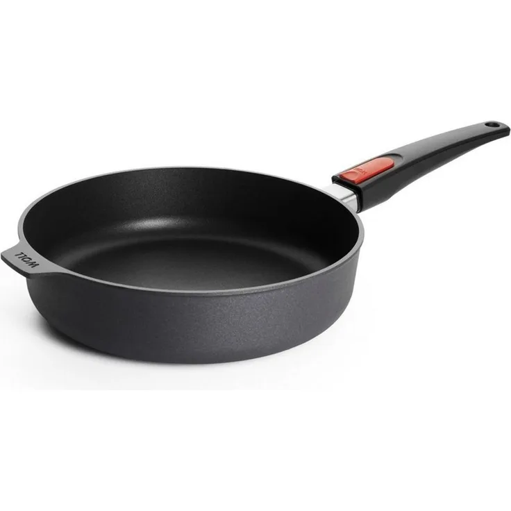 Woll Diamond Lite Hochrandpfanne - Induktiv -, Ø 26 cm, 7 cm hoch, mit abnehmbarem Stiel - Geeignet für alle Herdarten, Aluguss, backofenfest, anthrazit
