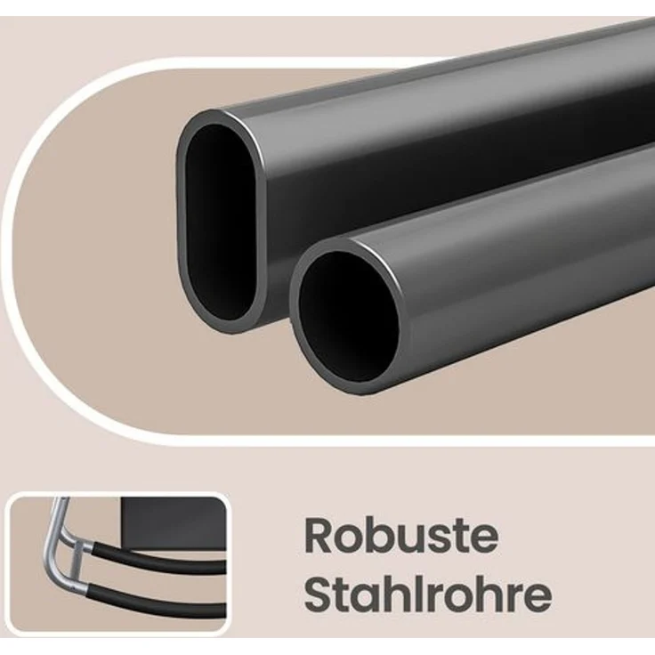 SONGMICS Relaxliege mit verstellbarer Kopfstütze, Schaukelstuhl, Stahlrahmen, Seitentasche, für Garten, atmungsaktiv, dunkelgrau – Bild 4