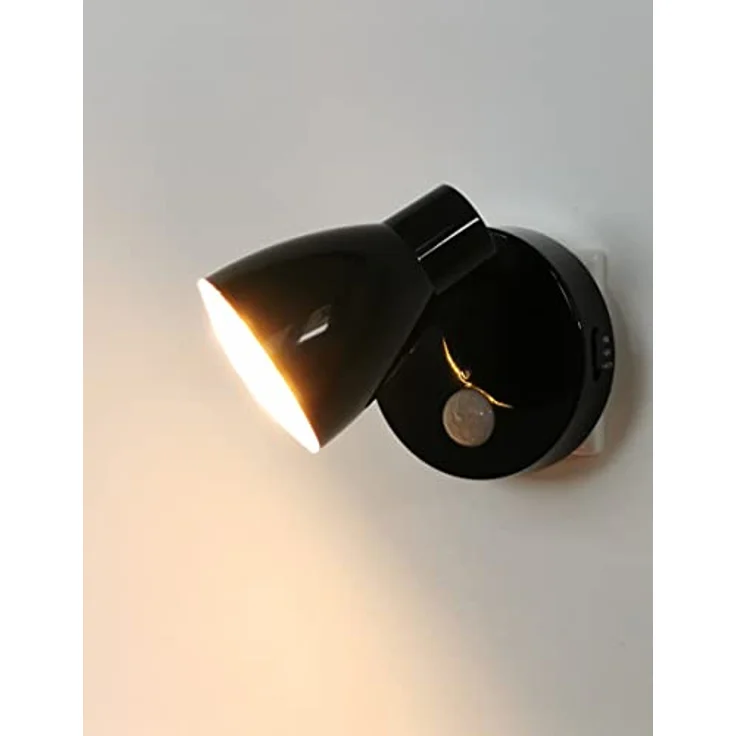 TRANGO LED Nachtlicht, 2635-015 LED Sensor Nachtlicht *MILO* mit Bewegungssensor & Automatikfunktion in Schwarz Sicherheitslicht direkt 230V, Steckdose Lampe, Wandlampe, Orientierungslicht, Nachtlampe, Steckdosenlicht – Bild 8
