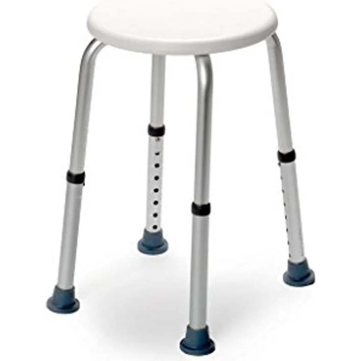 Drive Medical Duschhocker Dino, verstellbar, weiß, maximal 130 kg, Höhe 34-52 cm – Bild 1