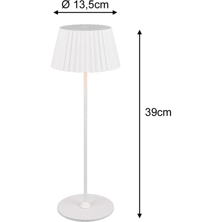 2er SET Akku LED Tischlampen kabellos für Innen & Außen, Weiß - Höhe 39cm – Bild 4