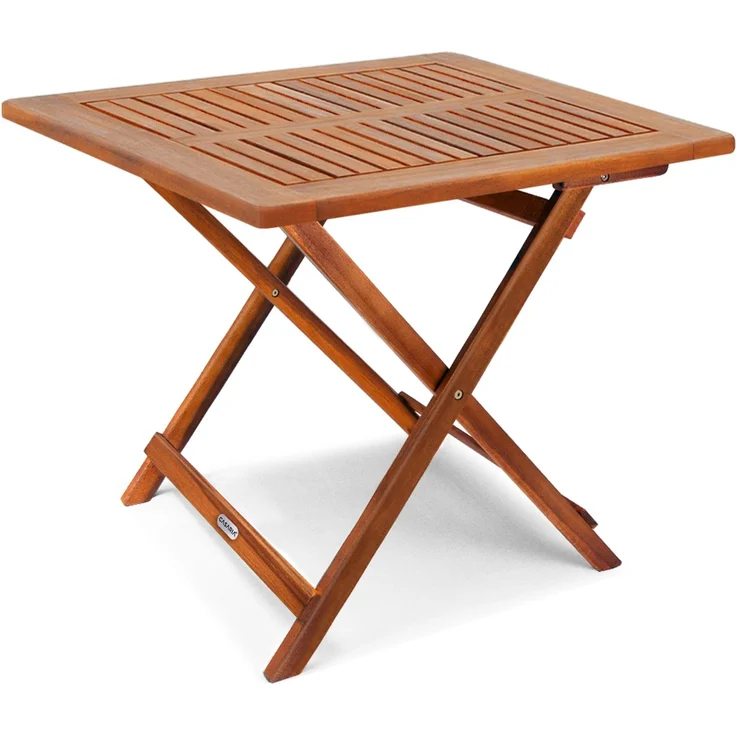 Casaria Klapptisch, klappbar, 80kg belastbar, Akazienholz natur, 70 x 70 x 73 cm – Bild 1