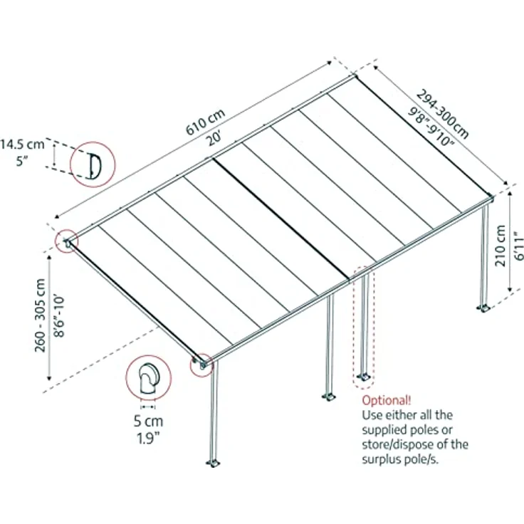 Palram - Canopia Aluminium Terrassenüberdachung – Bild 3