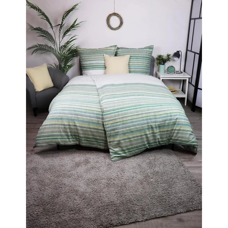 jilda-tex Bettwäsche Deep Ocean Stripes, Flanell, Flanell-Bettwäsche mit Streifen – Bild 6