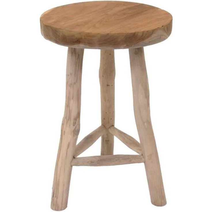 Spetebo Blumenhocker Teak Blumenhocker mit 3 Beinen - Ø 30 cm (Packung, 1 St, 3-Fuß), Massiver Holz Pflanzenständer – Bild 2