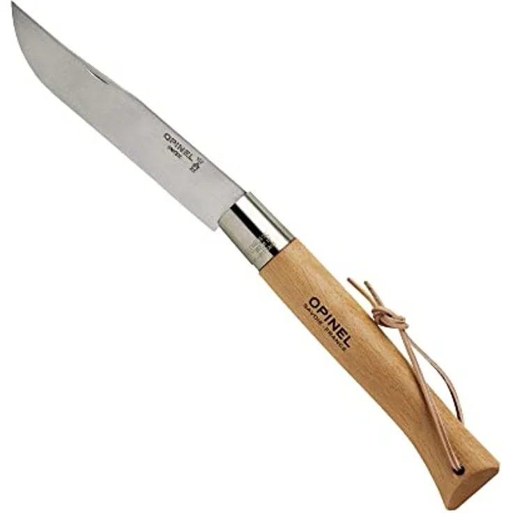 Opinel Tradition N°13 Giant - Klappmesser - 22 cm - kleine schwarze Striche, Grifffarbe Hellgelb bis Rosa – Bild 1