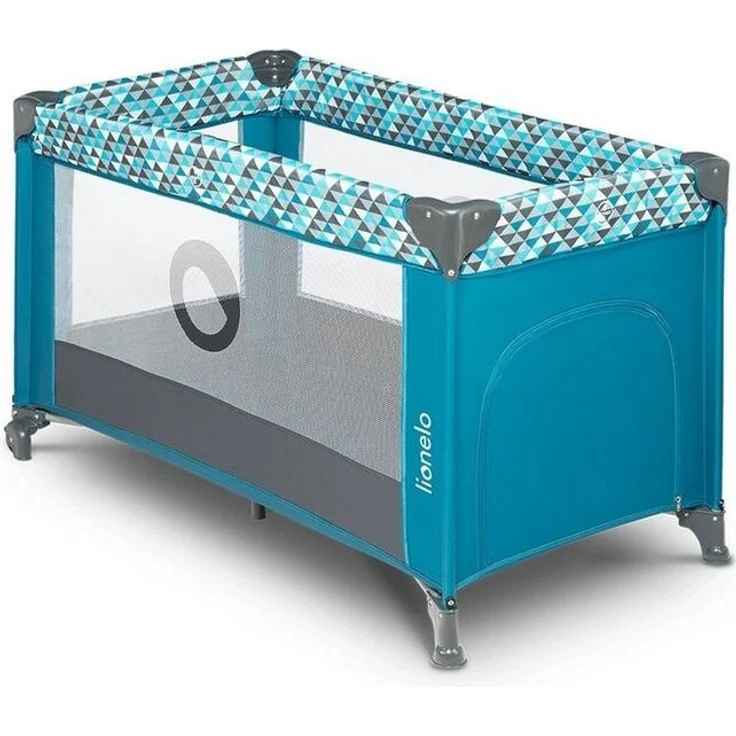 LIONELO Stefi Baby Laufstall, Kinderbett, Reisebett ab Geburt bis 15 kg, Seiteneingang, Sicherungssystem LockGuard, Blockade der Räder, Tragetasche, zusammenklappbar – Bild 2