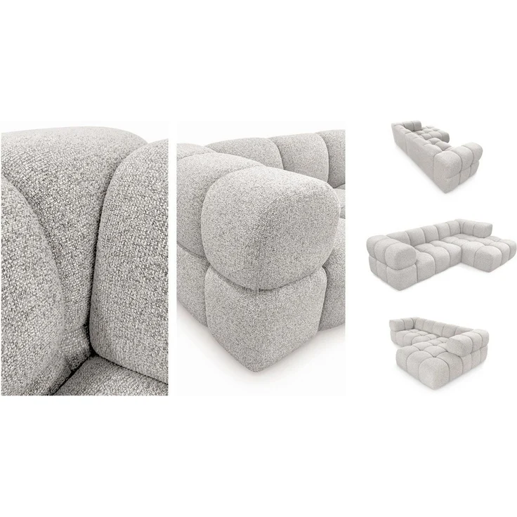 Kaiser Möbel Ecksofa luxuriöses Velours-Sofa im Stoff Bluvel modernes AVERRO, Premium-Velours Bluvel,Weiche abgerundete „Bubble“-Formen – Bild 4